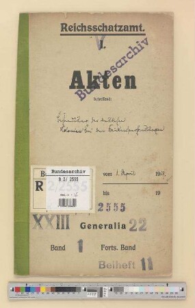 Künftiges Schicksal der deutschen Kolonien.- Finanzielle Auswirkungen