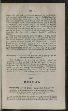 XIV [i.e. XV.]. Miscellen