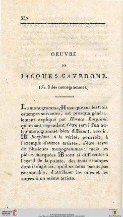 Oeuvre de Jacques Cavedone