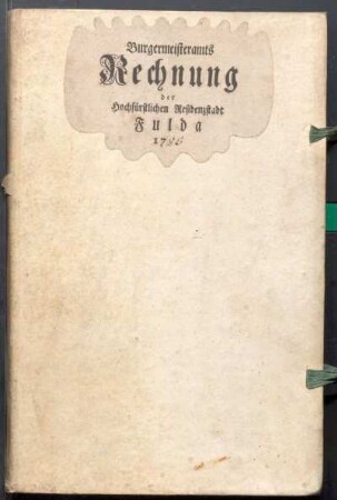IX A 1 - Alte Stadtrechnungen (1785 - 1786)