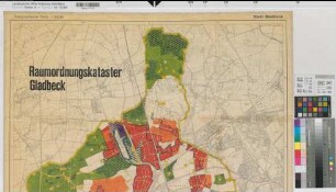 Gladbeck (Gladbeck) Raumordnungskataster 1963 1 : 10 000 102 x 79 farb. Druck Regierung Münster
