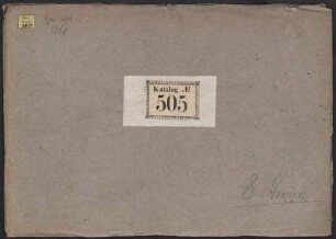 Symphonies, WolC 56, A-Dur - BSB Mus.ms. 1868 : [cover title, autograph:] Sinfonia a 8 t o Strom[enti]: // Violino Primo // Violino Secondo // Due Flauti // Due Corni in A: // Viola // Violoncello e Contro Basso [!] // [music incipit] // Del Sig: Christiano Cannabichmp // N r o [crossed out:] 56 [with red:] 53