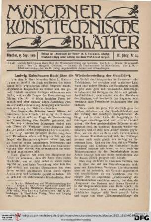 9: Ludwig Kainzbauers Buch über die Wiederherstellung der Gemälde