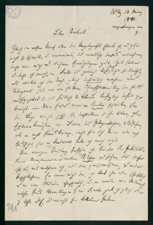 Brief vom 10. März 1881