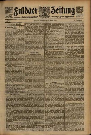 Zweite Ausgabe vom Mittwoch, den 07. April 1909.