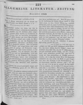 Zeitschrift für die Kunde des Morgenlandes. Bd. 4. H. 2. Hrsg. v. C. Lassen. Bonn: König 1842 (Fortsetzung von Nr. 220)