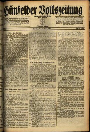 Ausgabe vom Samstag, den 11. Juni 1921.