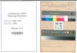 Entnazifizierung Eva Breuer , geb. 16.05.1918 ()