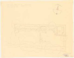 Garten Freiwald, Berlin-Gatow: Lageplan mit vorhandenem Gartenhaus 1:100