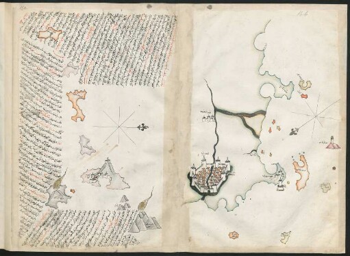 Illustration: f. 16a-16b Liparische Inseln und Pisa