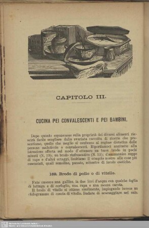Capitolo III. Cucina pei convalescenti e pei bambini