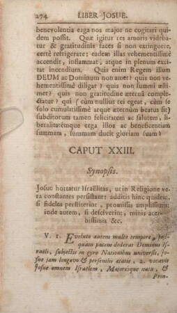 Caput XXIII. Synopsis.