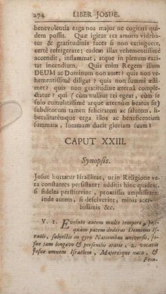 Caput XXIII. Synopsis.