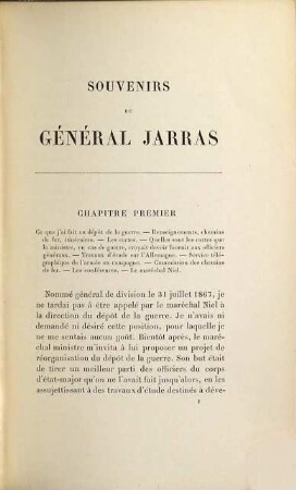 Souvenirs du général Jarras chef d'état-major général de l'armée du Rhin (1870)