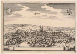 Stadtansicht von Eisleben (Lutherstadt Eisleben in Sachsen-Anhalt), aus Merians Topographia Superioris Saxoniae