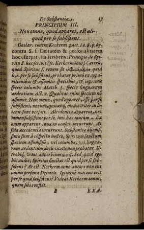 Principium III. Non omne, quod apparet, est aliquid per se subsistens.