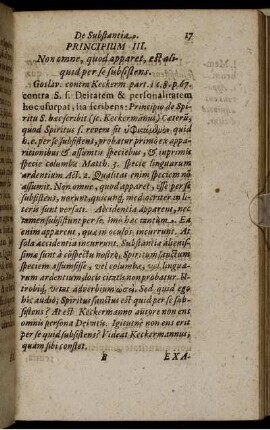Principium III. Non omne, quod apparet, est aliquid per se subsistens.
