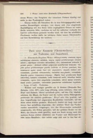Zwei neue Xenomeda (Chrysomelinen) aus Turkestan und Smarkand
