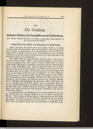 1. Allgemeines über Wesen und Bedeutung der Feldseelsorge