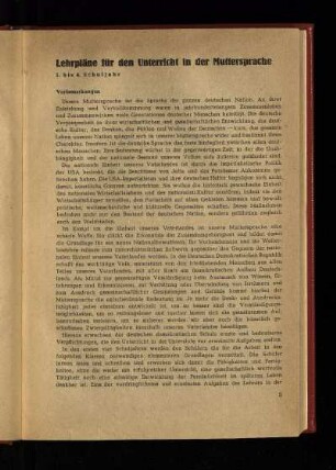 Lehrpläne für den Unterricht in der Muttersprache: 1. bis 4. Schuljahr Vorbemerkungen