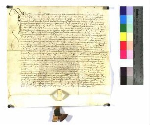 Vertragsbrief des Hofgutinhabers zu Köngen mit dem St. Clara-Kloster zu Esslingen über die Verpflegung des Kornwärers