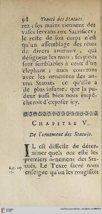 Chapitre V: De l'ornement des statues