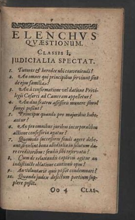 Elenchus quaestionum.