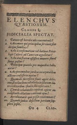 Elenchus quaestionum.
