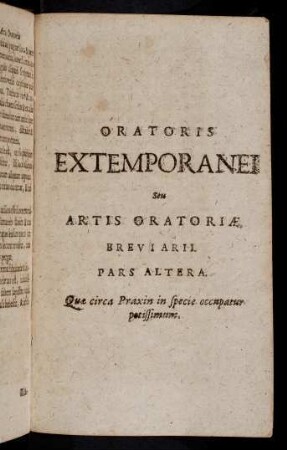 139-472, Pars Altera: Artis Oratoriae