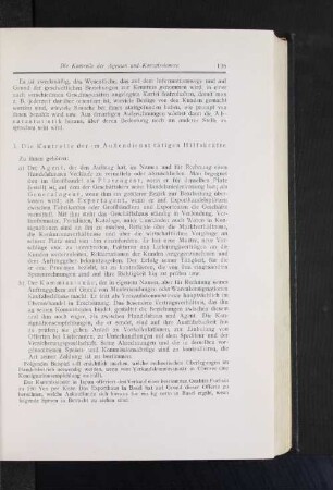 3. Die Kontrolle der im Außendienst tätigen Hilfskräfte.