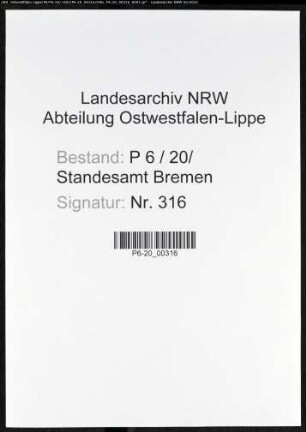Heiratsregister Standesamt Bremen