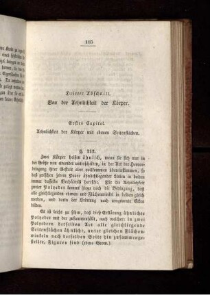 Dritter Abschnitt. Von der Aehnlichkeit der Körper.