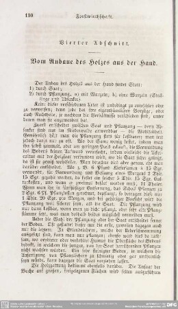 Vierter Abschnitt. Vom Anbaue des Holzes aus der Hand