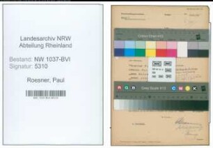 Entnazifizierung Paul Roesner , geb. 19.09.1896 (Gastwirt)