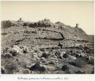 Hochland von Peru 1877. Las Chulpas (Grabdenkmäler) de Silustani unweit von Puno
