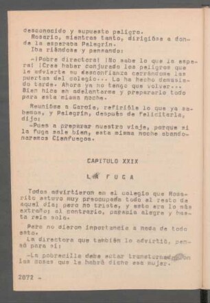 Capítulo XXIX - La fuga