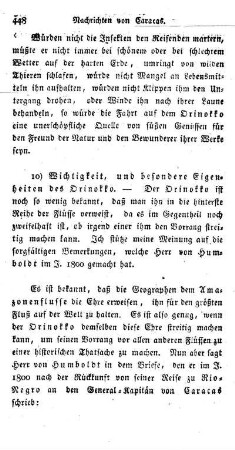 Wichtigkeit und besondere Eigenheiten des Orinokko.