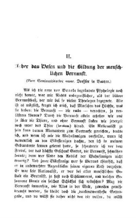 Ueber das Wesen und die Bildung der menschlichen Vernunft