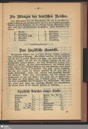 Das spezifische Gewicht