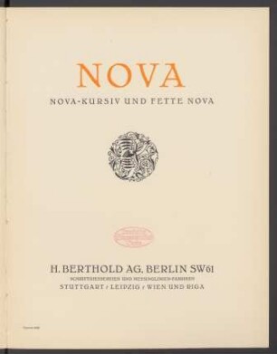 Nova : Nova-kursiv und fette Nova