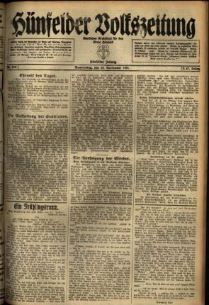 Ausgabe vom Donnerstag, den 15. September 1921.