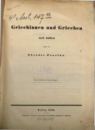 Griechinnen und Griechen nach Antiken : Mit 56 Darstellungen
