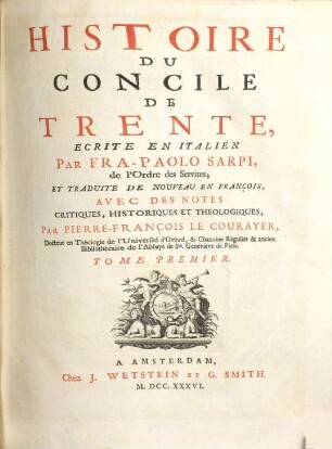 Histoire Du Concile De Trente, 1