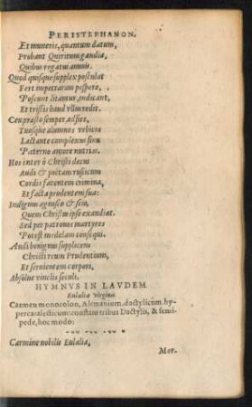 Hymnus In Laudem Eulaliae virginis.