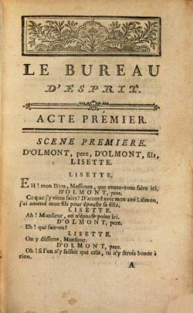 Le Bureau d'ésprit : Comédie