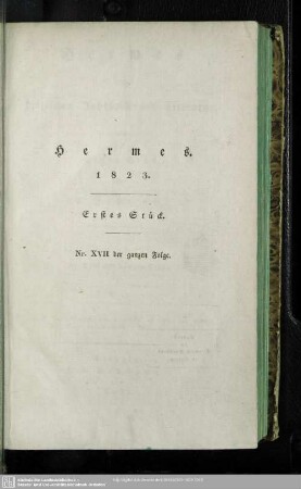 17.1823: Hermes oder kritisches Jahrbuch der Literatur