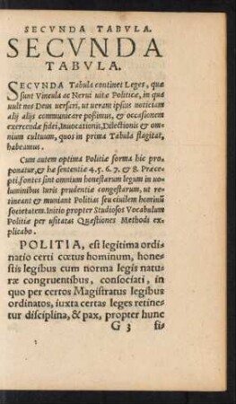 Secunda Tabula.