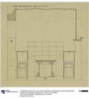 St. Louis, Sommersitz eines Kunstfreundes auf der internationalen Ausstellung, Speisezimmer, Raum 25, Aufriss der Nordostwand