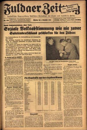 Ausgabe vom Montag, den 05. Dezember 1938.