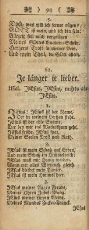 62. Je länger ie lieber